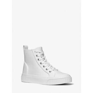 Michael Kors Gertie Logo Jacquard High-Top Sneaker Optic White - 11